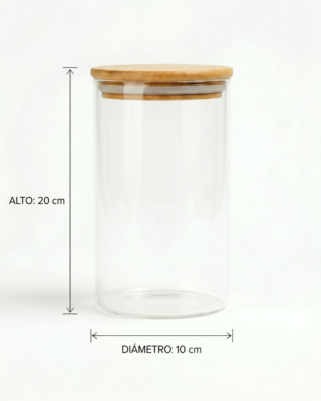 Tarro de vidrio tapa Bambú