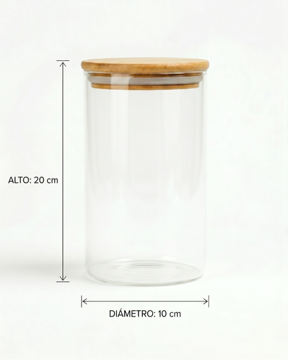 Tarro de vidrio tapa Bambú