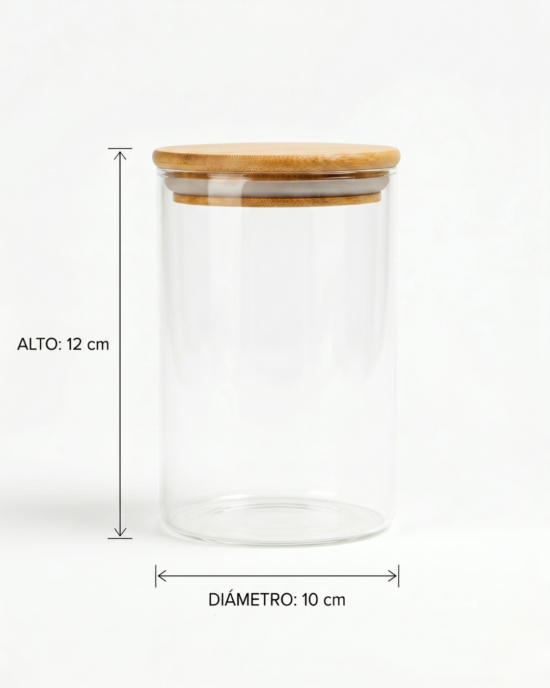 Tarro de vidrio tapa Bambú