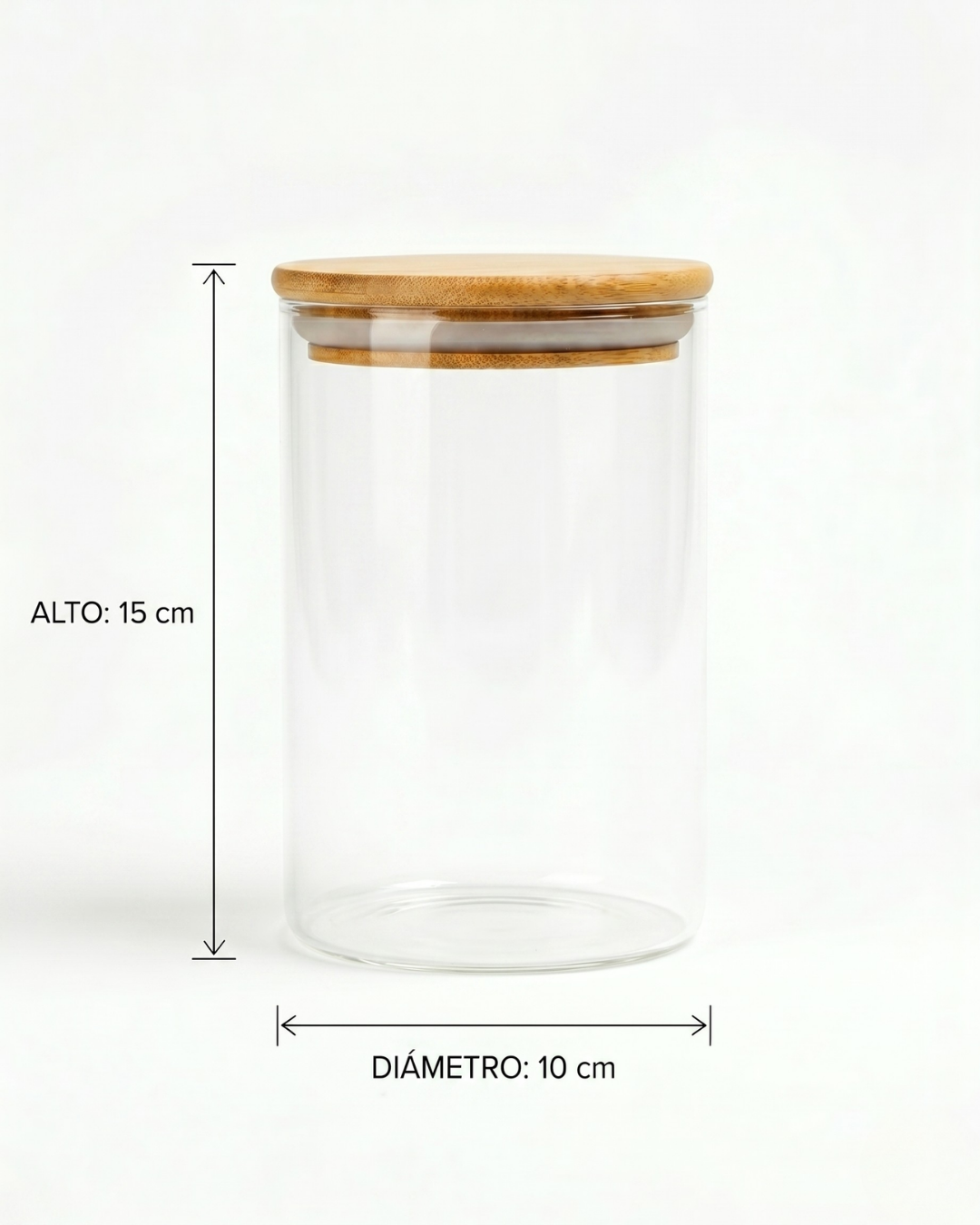 Tarro de vidrio tapa Bambú
