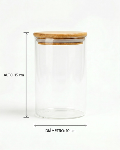 Tarro de vidrio tapa Bambú