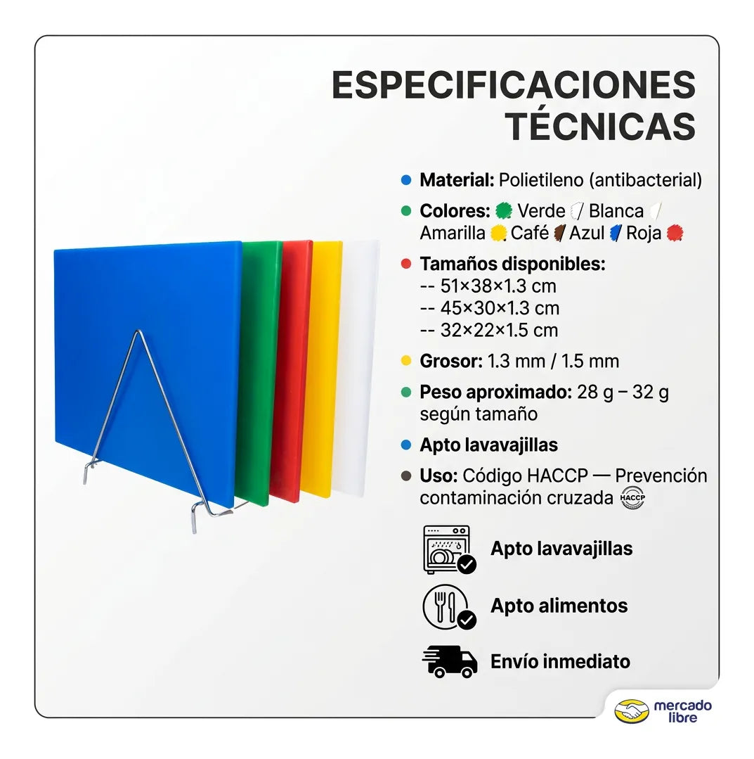 Tabla de Picar Profesional de Polipropileno de Alta Densidad  51*38*1.3